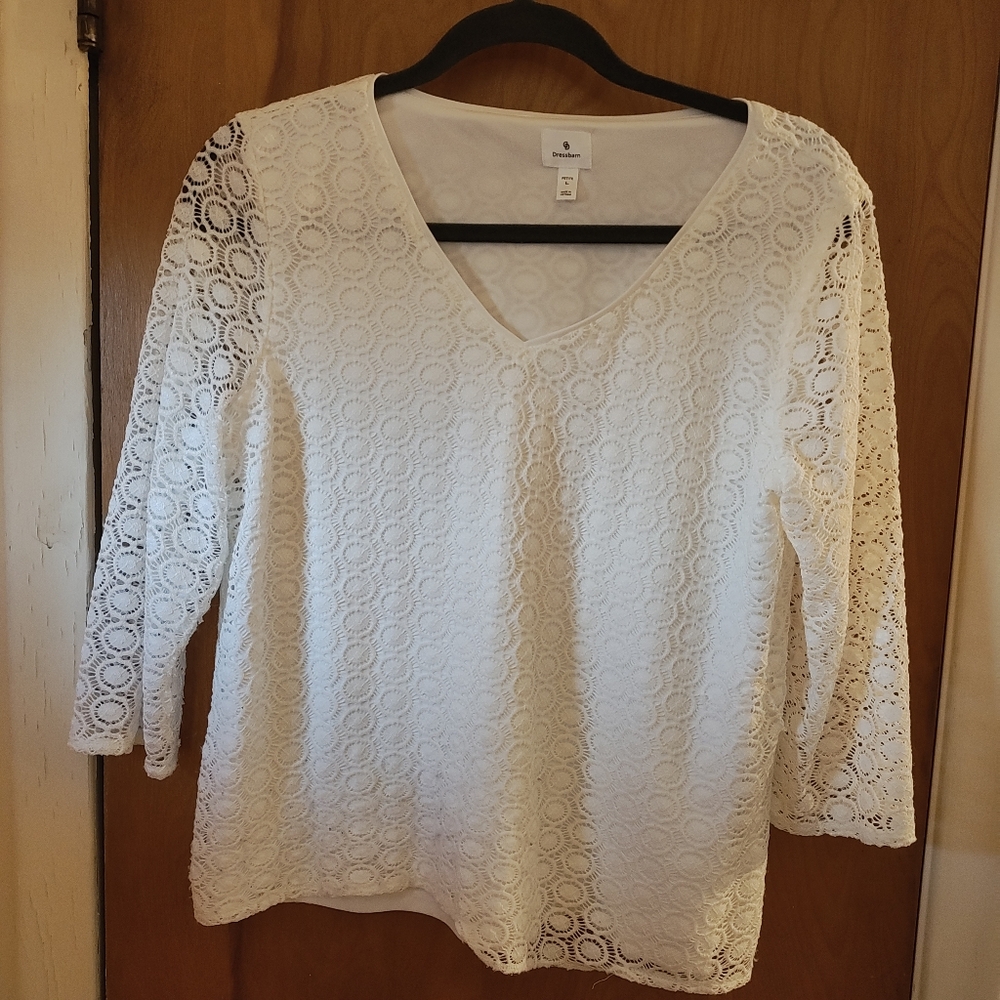 Dressbarn White Lace Blouse